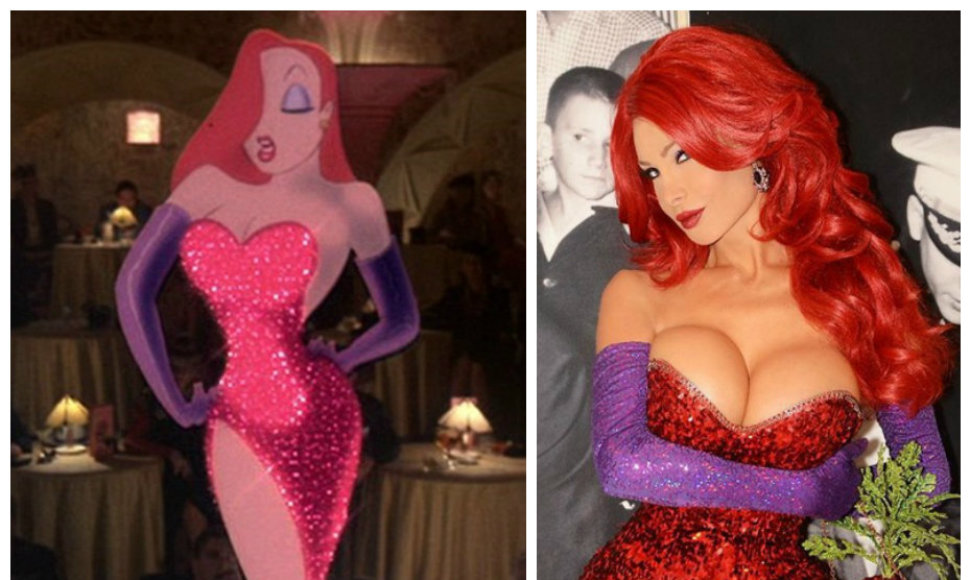 Animacinė herojė Jessica Rabbit ir jos antrininkė Cassandra Cass