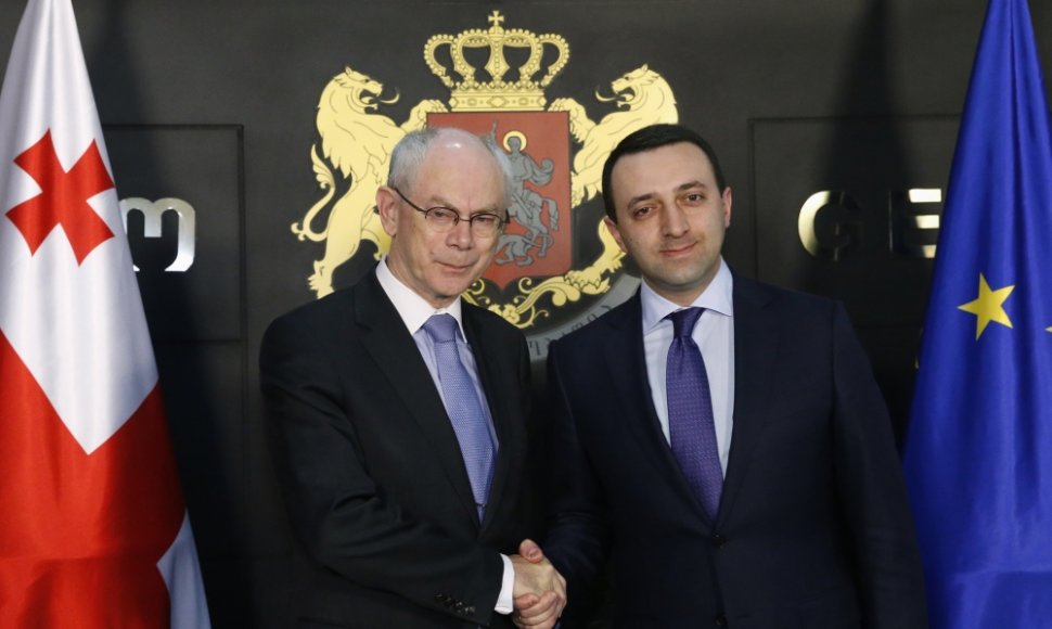ES Tarybos pirmininkas Hermanas Van Rompuy ir Gruzijos premjeras Irakly Garibashvilis