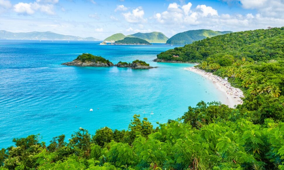 „Trunk Bay“ paplūdimys, JAV Mergelių salos
