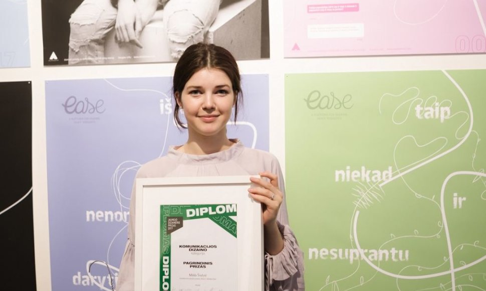Milda Šiulytė už projektą „Mintys ir refleksijos Ease“ apdovanota „Jaunojo dizainerio prizu“