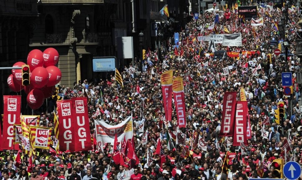 Gegužės 1-osios protestas Barselonoje