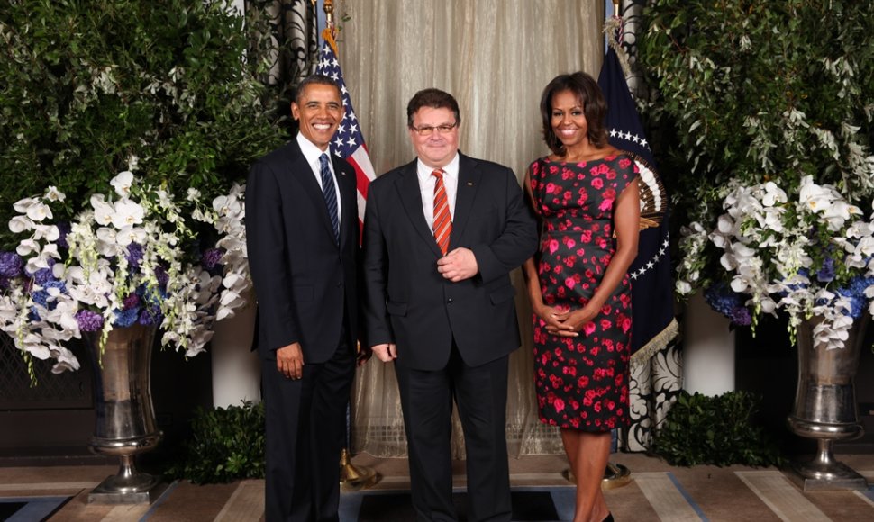 Barackas Obama, Linas Linkevičius ir Michelle Obama