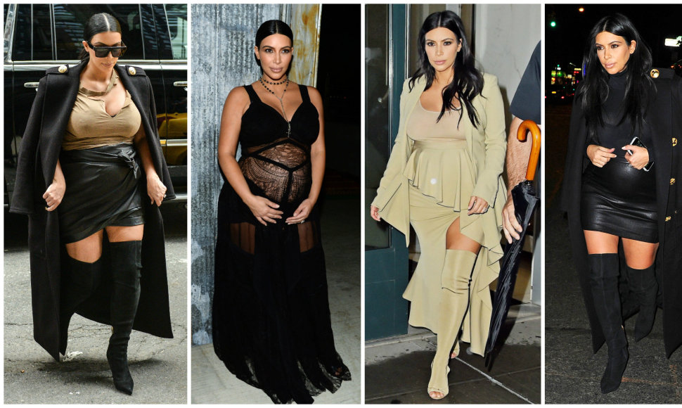 Nėščios Kim Kardashian stilius