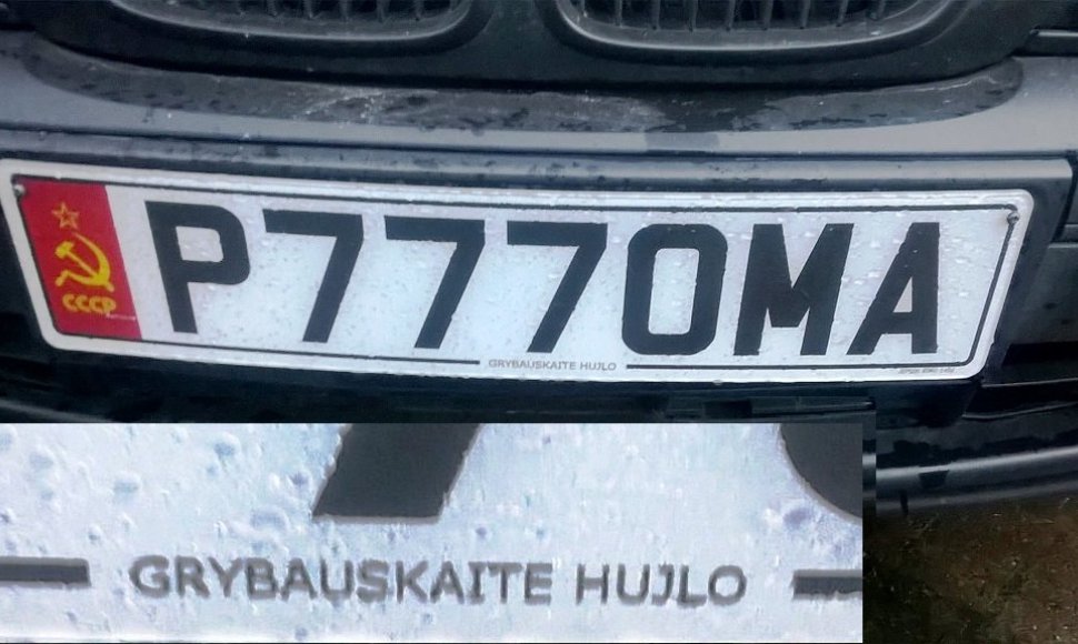 BMW numeriai šlovina SSSR ir žemina Lietuvos Prezidentę.