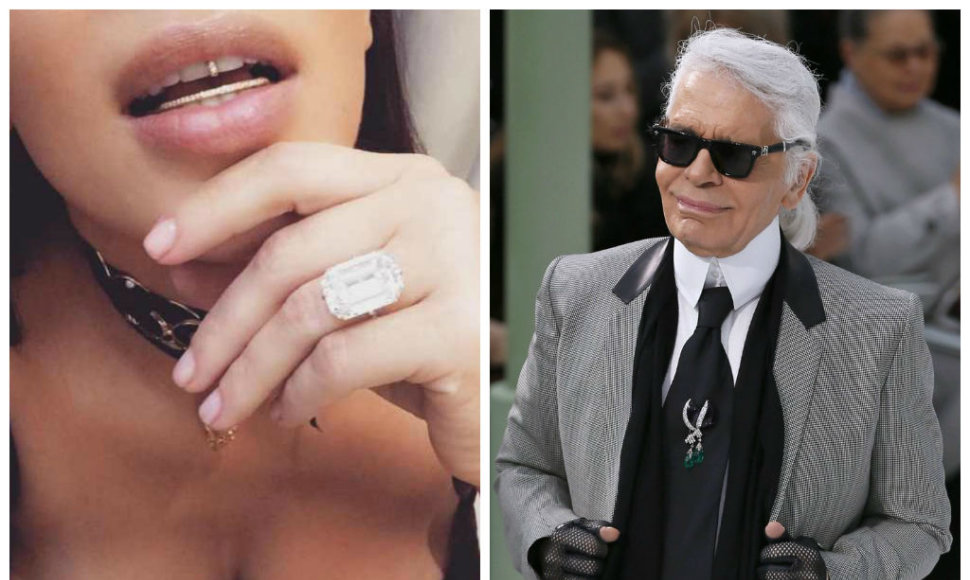 Karlas Lagerfeldas išbarė Kim Kardashian, kad ji puikuojasi savo deimantais