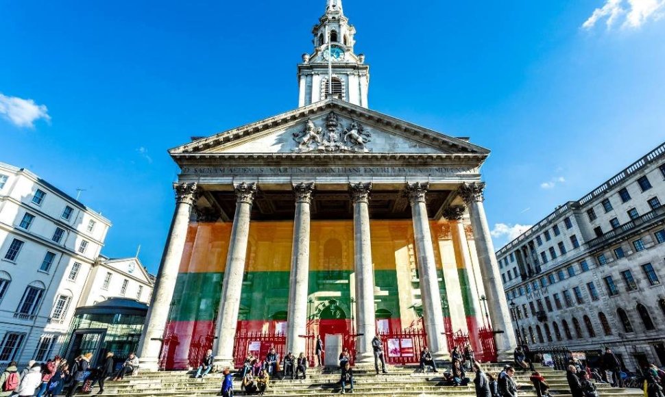 St. Martin in the Fields bažnyčia Londone vasario 16-ąją.