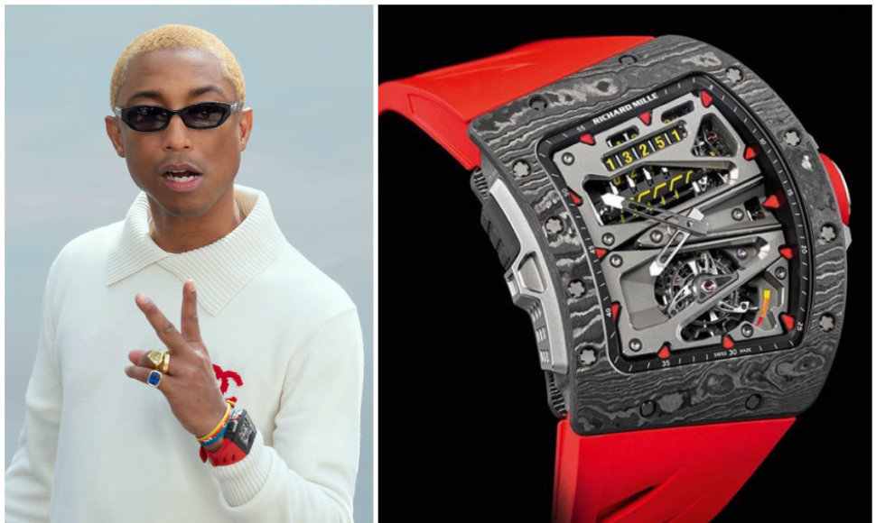 Pharrellas Williamsas puošiasi laikrodžiu už 815 tūkst. dolerių