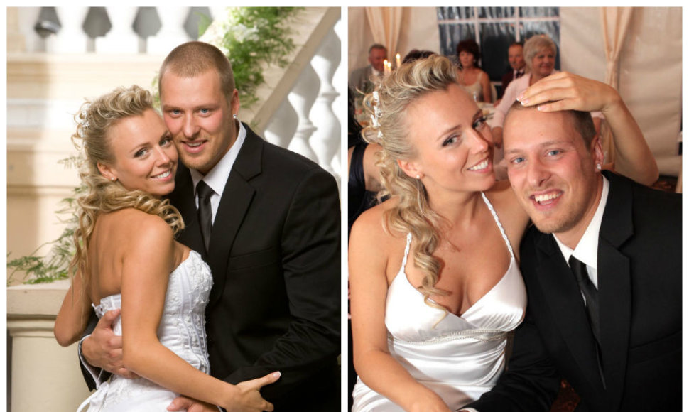Violeta ir Vilius Tarasovai per savo vestuves 2007 m. rugpjūčio 31 d.
