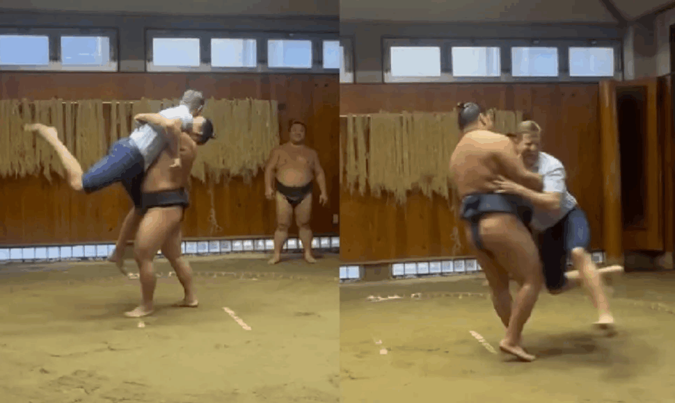 Ericas Trumpas sumo ringe Japonijoje