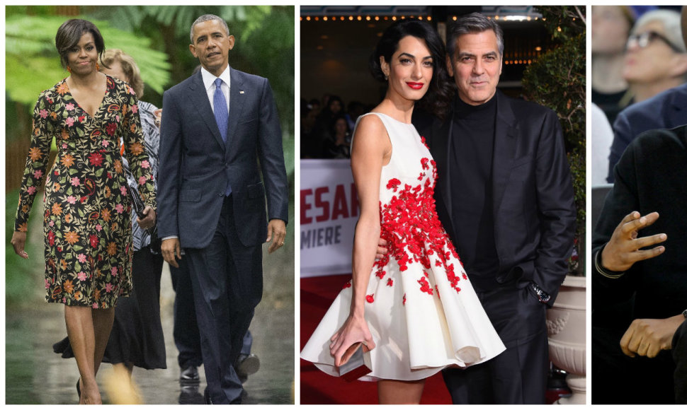 Michelle ir Barackas Obamos, Amal ir George'as Clooney bei Jay Z su Beyonce