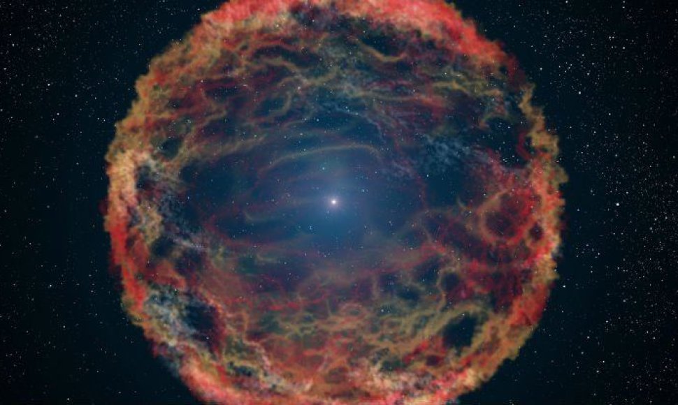Dailininko vaizduojamas supernovos sprogimas