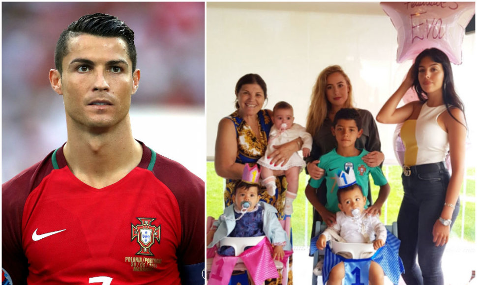 Cristiano Ronaldo ir jo dvynių Evos ir Mateo gimtadienis