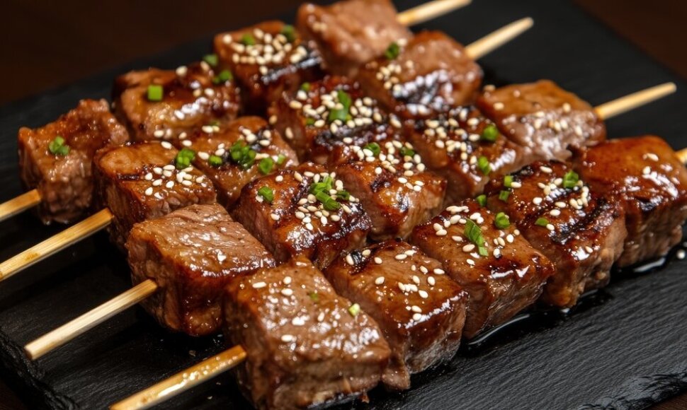 Grilintos mėsos ie&scaron;melis su teriaki padažu