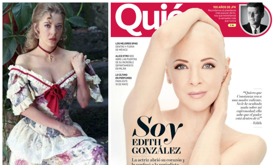 Edith Gonzalez telenovelėje „Laukinė širdis“ (1993) ir ant žurnalo „Quién“ viršelio (2017)
