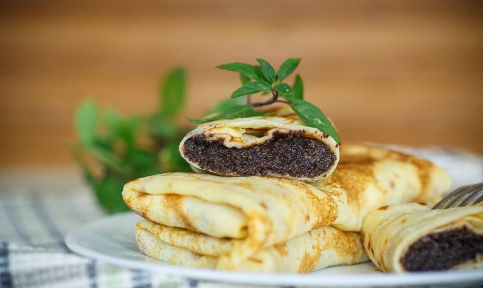 Veganiški lietiniai su aguonomis