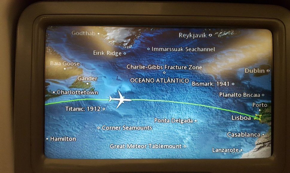 Skrydžio žemėlapis lėktuve