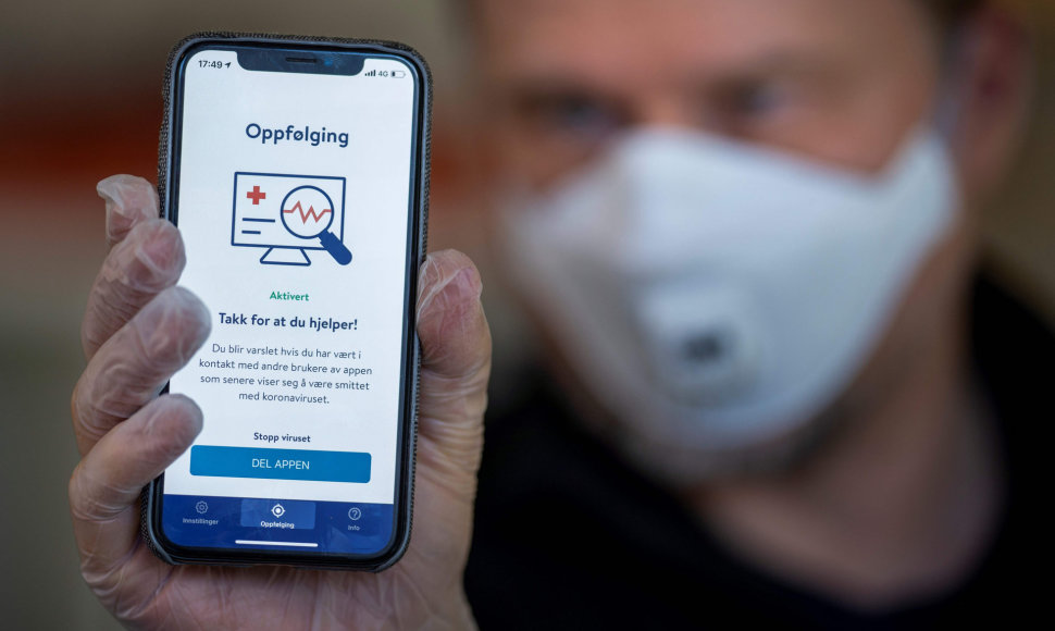 Norvegija nebenaudos COVID-19 sekimo programėlės