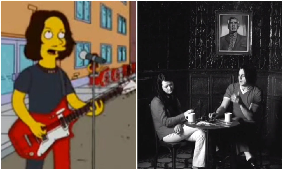 Jackas White'as animaciniame seriale „Simpsonai“ ir filme „Kava ir cigaretės“