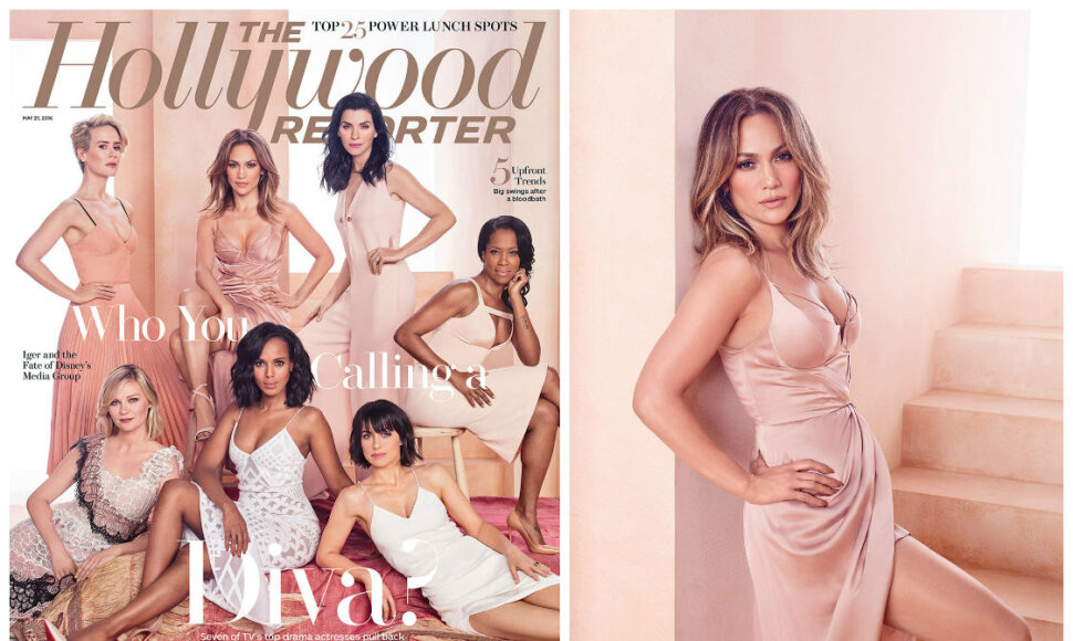 Jennifer Lopez ir kitos garsios televizijos aktorės ant žurnalo „The Hollywood Reporter“ viršelio