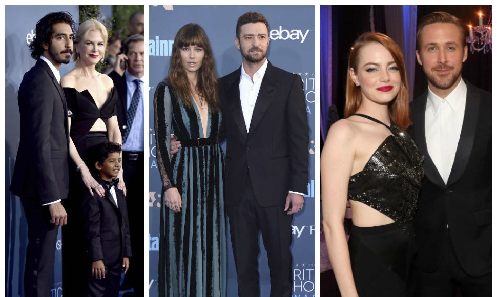 Nicole Kidman su Devu Pateliu ir Sunny Pawaru, Jessica Biel ir Justinas Timberlake'as bei Emma Stone ir Ryanas Goslingas