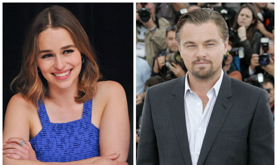 Emilia Clarke ir Leonardo DiCaprio