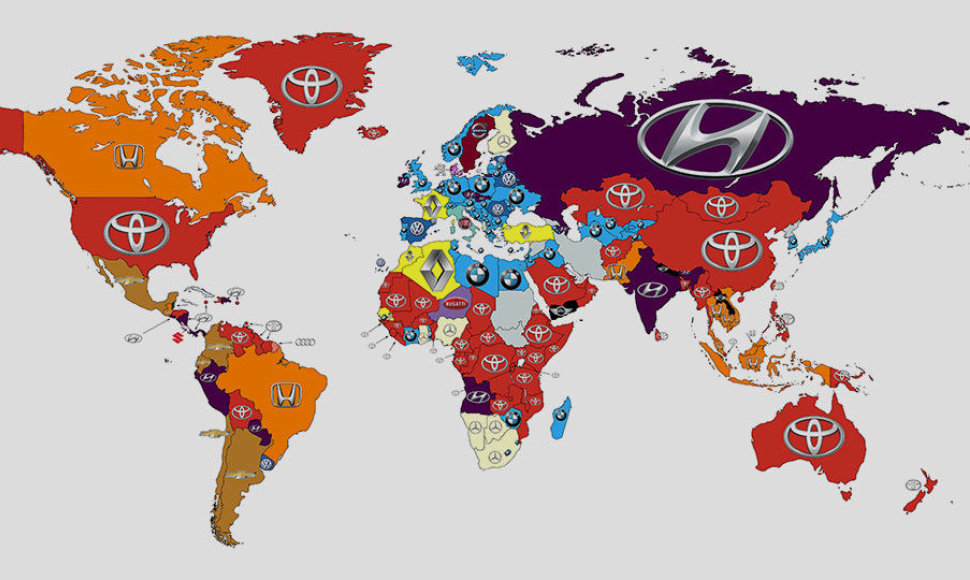 Populiariausi automobilių gamintojai 2016 m. pagal paieškas internete