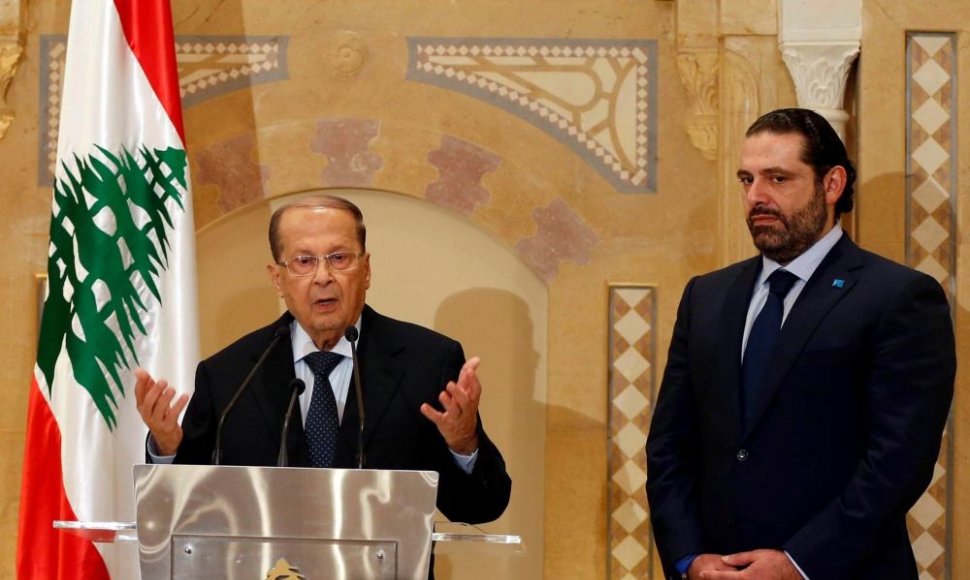 Michelis Aouno (kairėje) ir Saadas Hariri