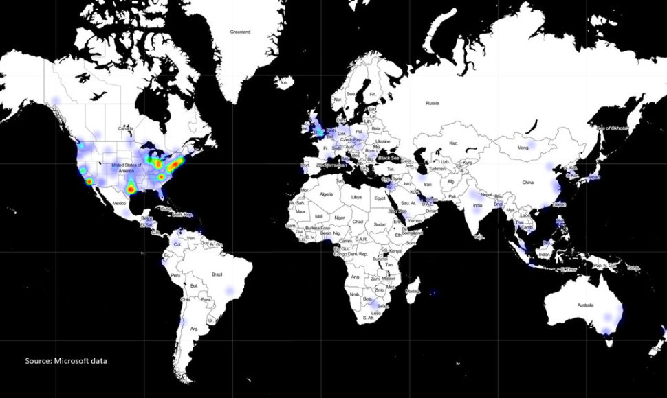 Kibernetinės atakos taikinių žemėlapis