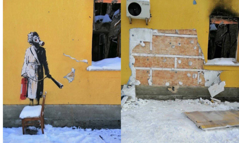 Bandė pavogti Kyjivo srityje esantį britų menininko Banksy piešinį