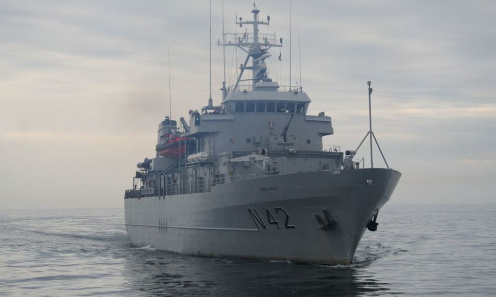 Karinis laivas „Jotvingis“ išplaukė į tarptautines pratybas. 