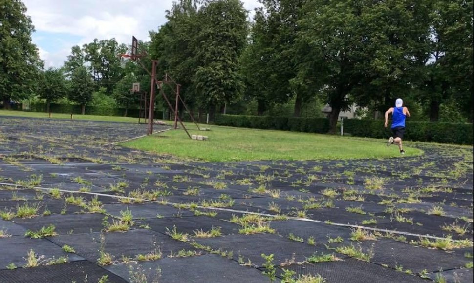 Rokiškio stadioną patys  sportininkai  vadina sodu  dėl vasarą jame auganćių žolių