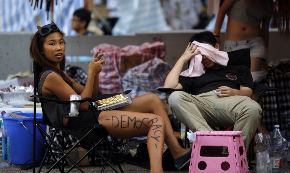 Protestuotoja Honkonge 