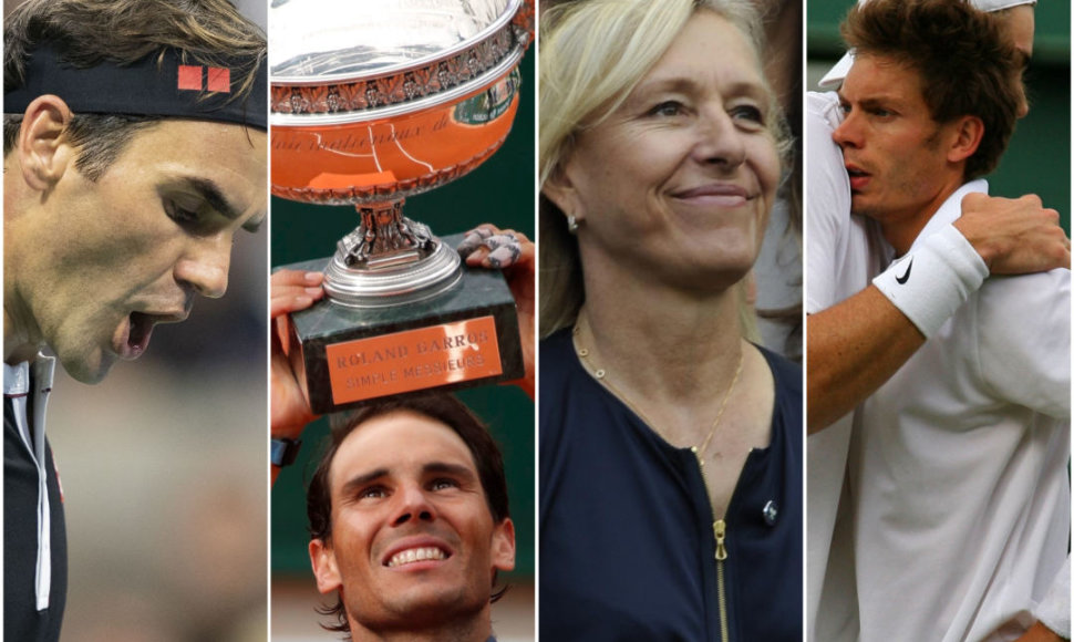 Rogeris Federeris, Rafaelis Nadalis, Martina Navratilova, Johnas Isneris bei Nicola Mahutas
