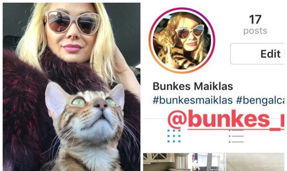 Natalijos Bunkės katinas Maiklas  „Instagram“ nuotr. 