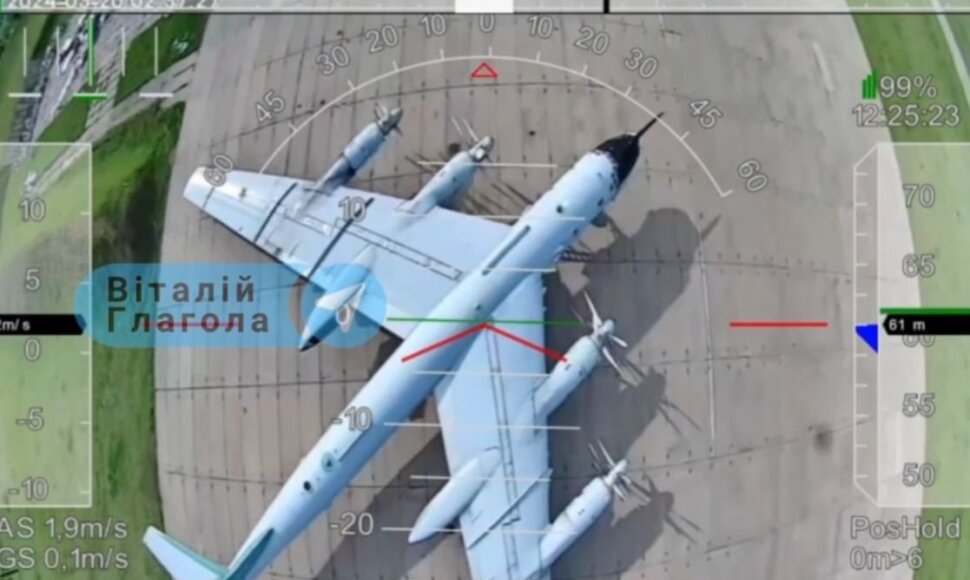 Rusijos Tu-95 prie&scaron; pat Ukrainos drono smūgį