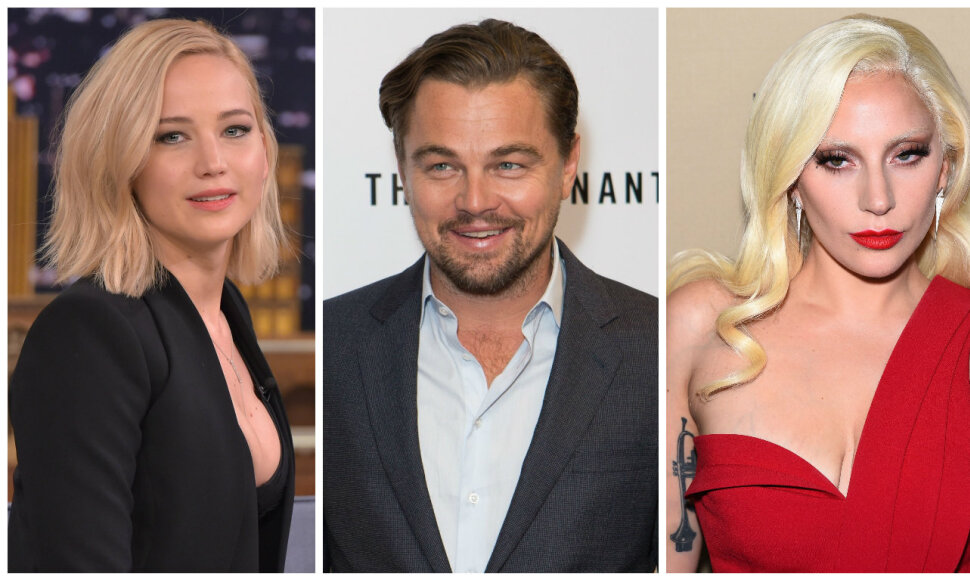 „Auksinių gaublių“ nominantai: Jennifer Lawrence, Leonardo DiCaprio, Lady Gaga