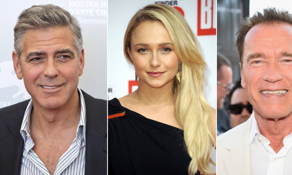 George'as Clooney, Hayden Panettiere ir Arnoldas Schwarzeneggeris