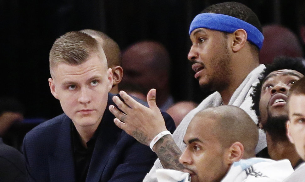 Kristapas Porzingis ir Carmelo Anthony