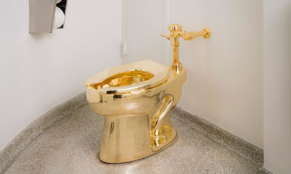 Guggenheimo muziejuje veikia auksinis tualetas