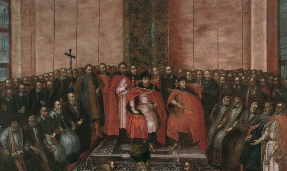 Restauruotas paveikslas „Maskvos caro Vasilijaus Šuiskio priesaika 1611 m. Abiejų Tautų Respublikos seime“