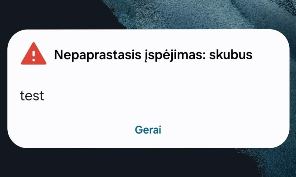 Gyventojams per klaidą išsiųstas perspėjimo pranešimas