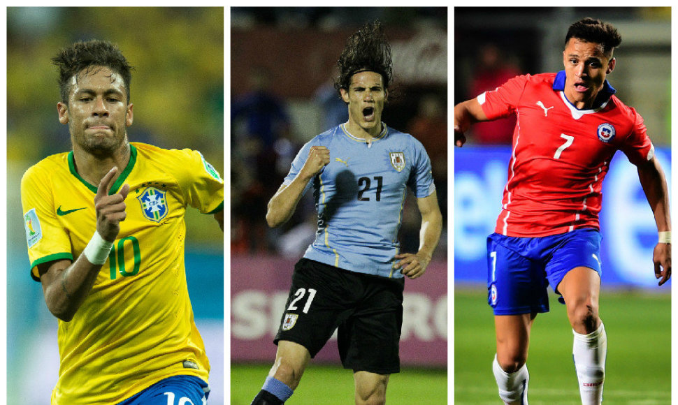 Neymaras, Edinsonas Cavani, Alexis Sanchezas