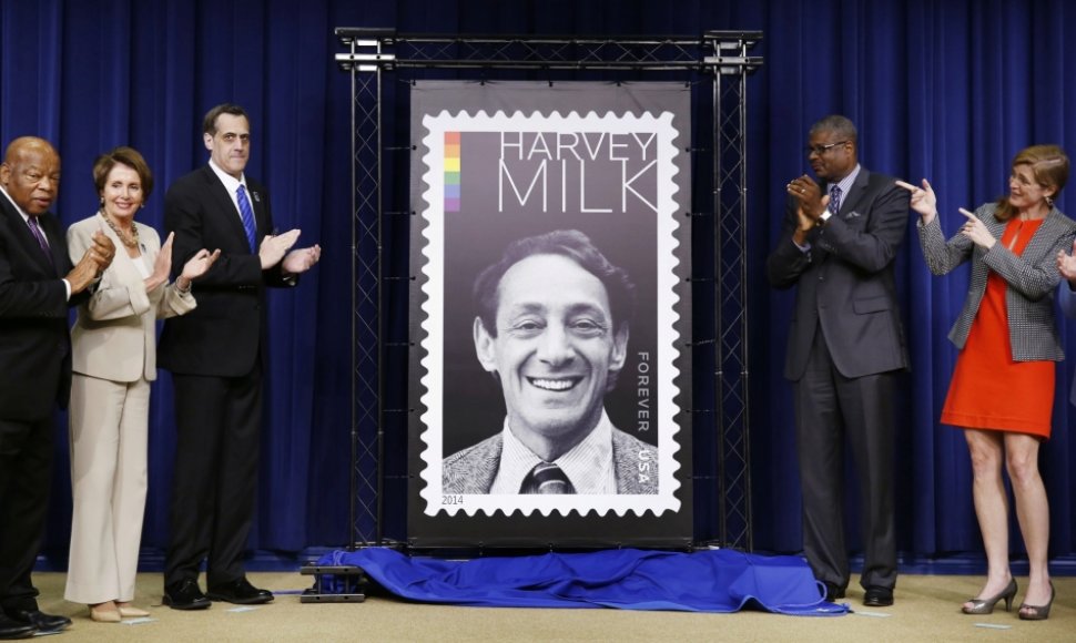 Harvey Milkui skirto pašto ženklo pristatymas Baltuosiuose rūmuose