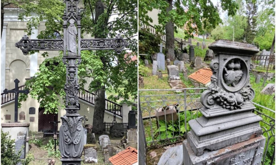 Paminklas Bernardinų kapinėse – prieš ir po apgadinimo