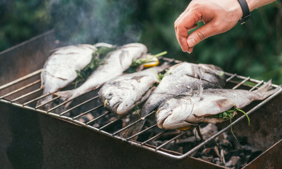 Grilinama žuvis.