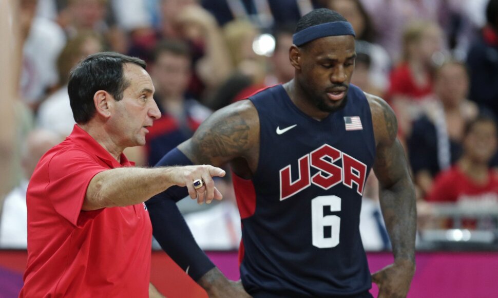 Mike'as Krzyzewskis ir LeBronas Jamesas
