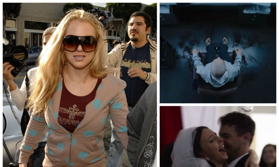 Britney Spears 2007 m. (nuotrauka kairėje) ir kadrai iš filmo „Britney Ever After“