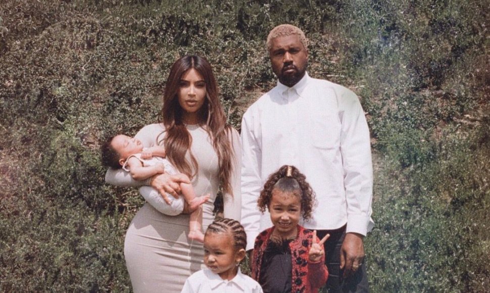 Kim Kardashian ir Kanye Westas su vaikais Chicago, North ir Saintu