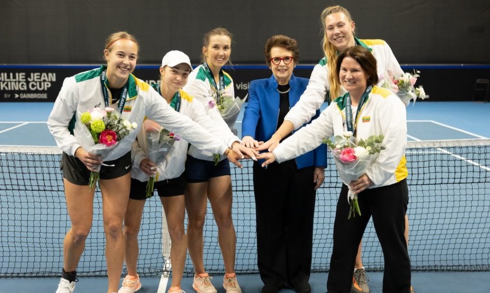 Billie Jean King su Lietuvos moterų teniso rinktine