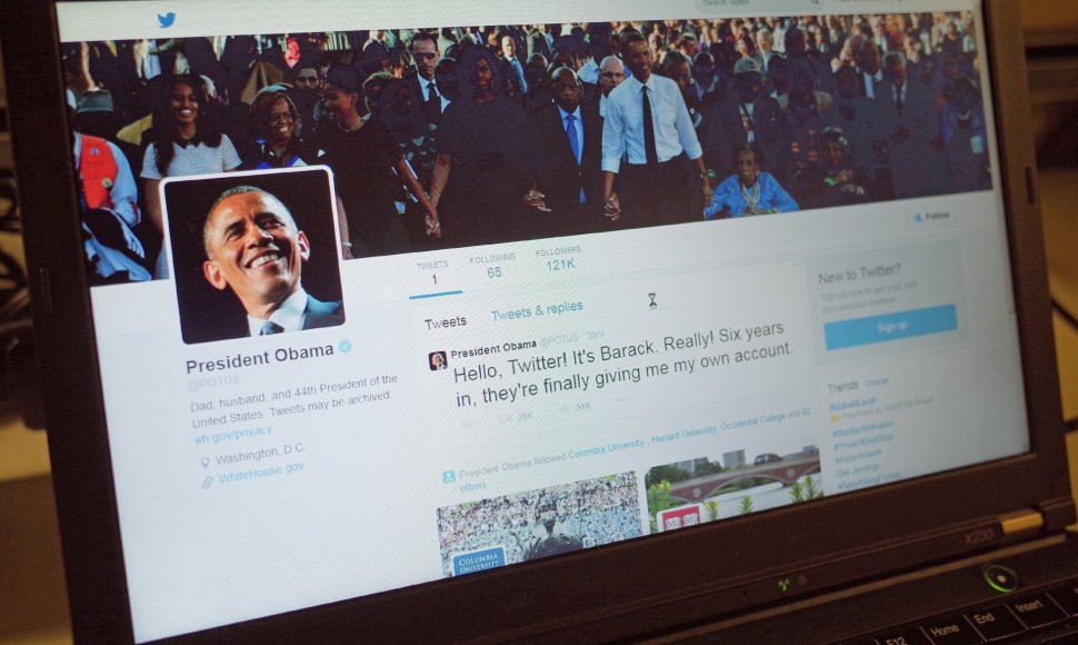 Pirmoji Baracko Obamos žinutė „Twitter“ tinkle